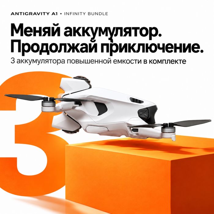 Квадрокоптер Antigravity A1 Infinity Bundle — 8K 360° дрон от Insta360