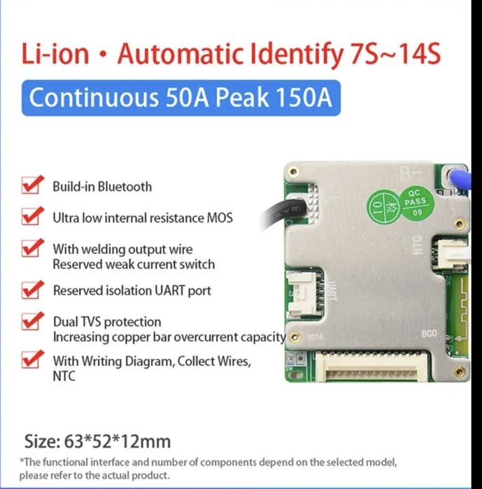 BMS JBD, bleutooth 50A continuu, la fel ca bms JK