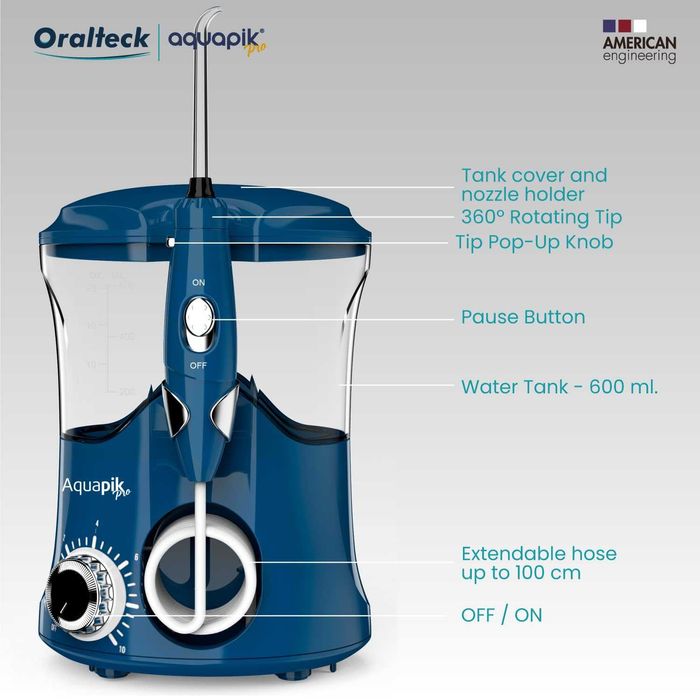 Irigator dentar profesional Aquapik PRO,capacitate 600 ml