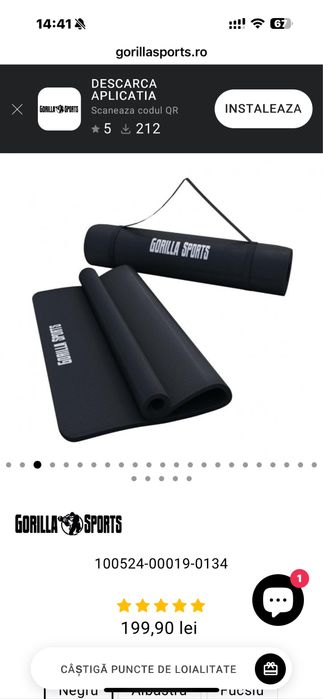 Saltea yoga marimi 60x200 si 100x200 noi Germany spuma de memorie