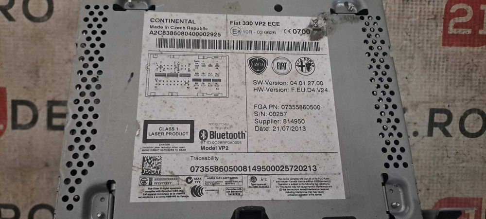 CD Player Navigatie Fiat 500L cod: Fiat 330 vp2 ECE - decodata