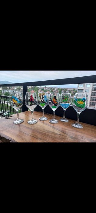 Ръчно рисувани чаши-български птици