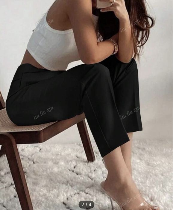 Черен дамски панталон Shein