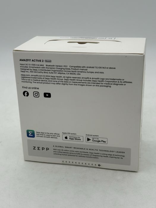 Smartwatch AMAZFIT Active 2, GPS, Android/iOS, Black Leather, sigilat