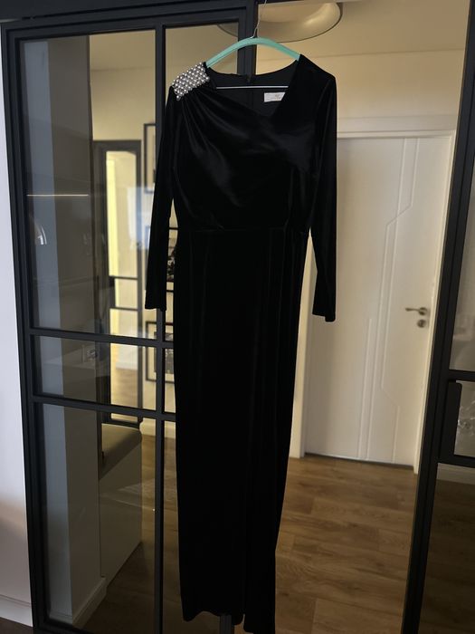 Rochie neagra, catifea