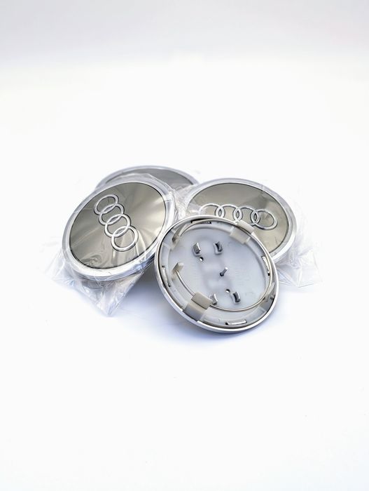 Set 4 capace roti 69mm compatibil cu  janta Audi Negre / Gri