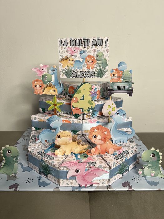 Tort din dulciuri ambalate cutii felie de tort