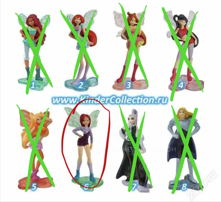 Киндеры Винкс, феечки, зверюшки