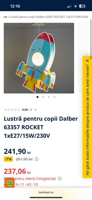 Lustră pentru copii