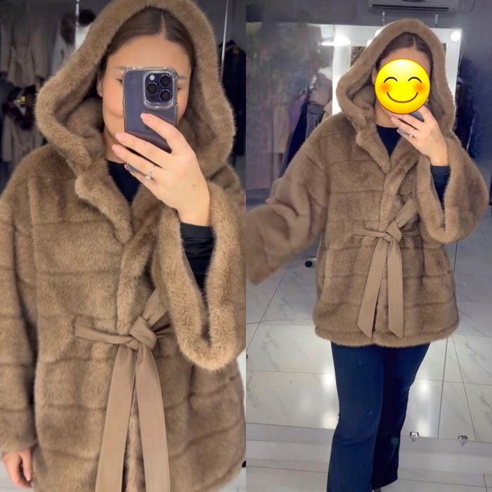 Шубка эконорка коричневая