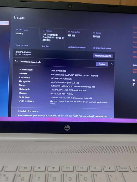 HP Laptop 415s-fq4xoo.1TB. i7 gen11