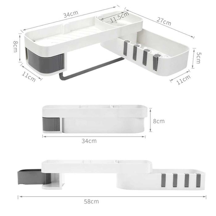 2699 Самозалепваща етажерка за баня на 2 нива