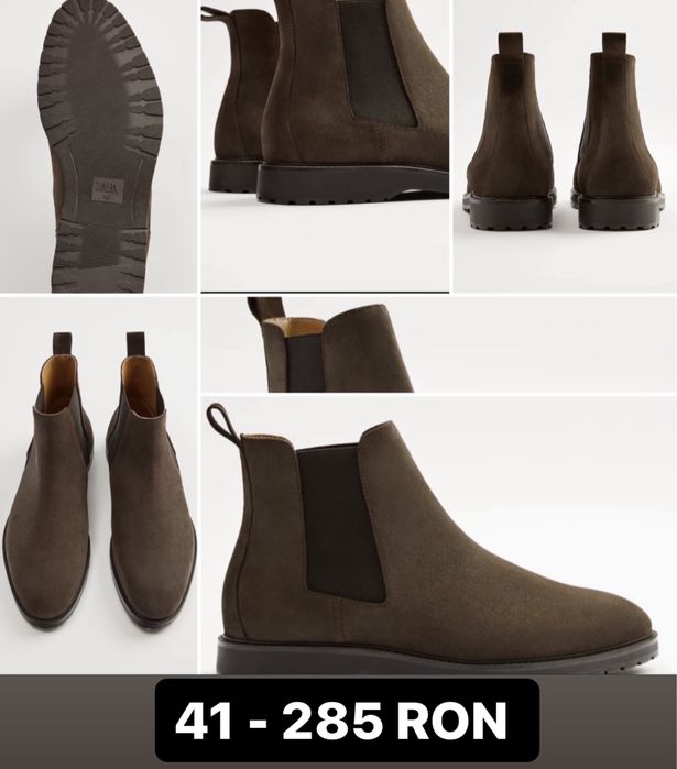 40-41 Ghete Zara man - Piele naturală / piele intoarsă Noi cu Eticheta