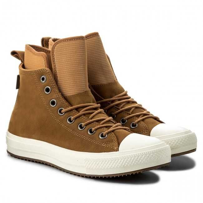 Ghete Converse piele intoarsa maro