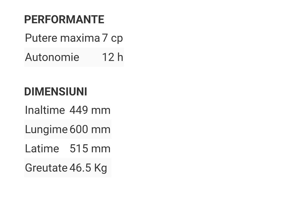 Vând Generator de curent HECHT GG 3300  2600V 7cp  193cm 12h
