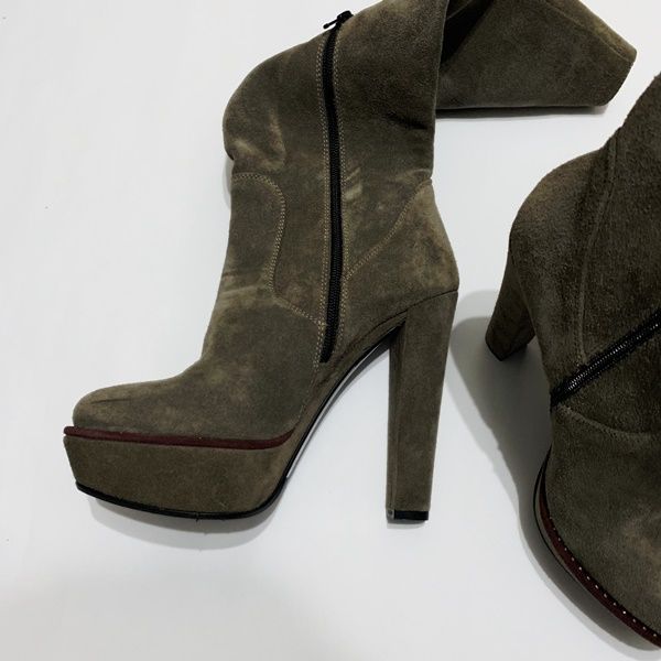 Cizme dama, MUSETTE, piele intoarsa gri, marime 38