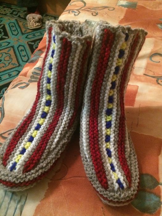 Плетени вълнени домашни ботушки дамски, мъжки, детски