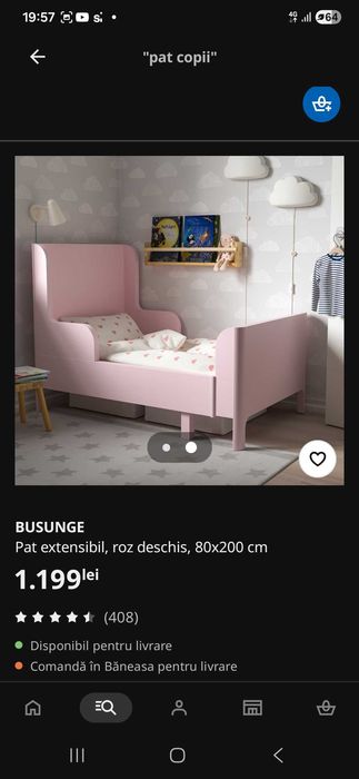 Vand pat fete IKEA culoare roz