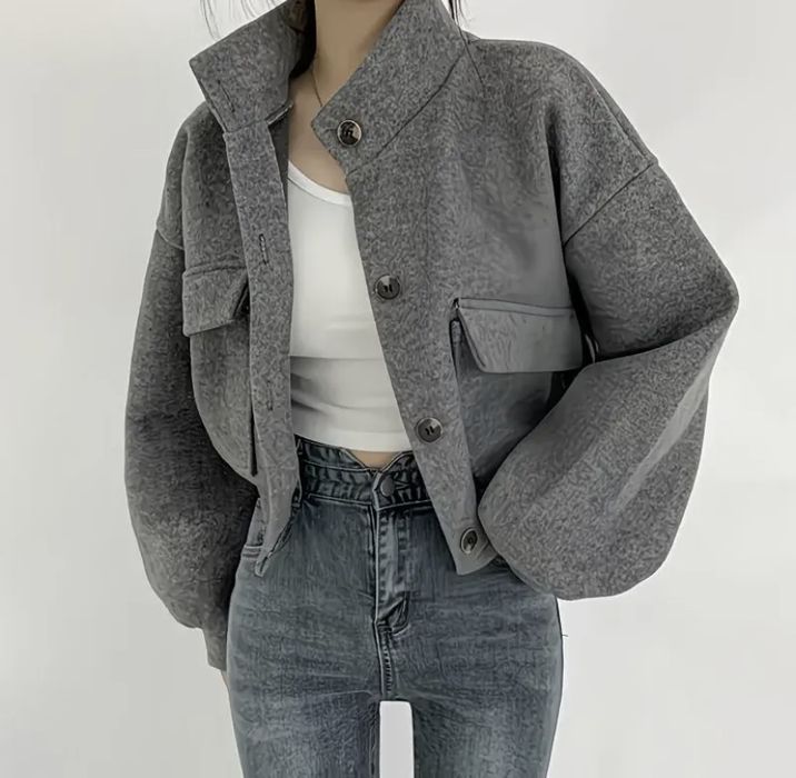 Серый бомбер,хорошего качества