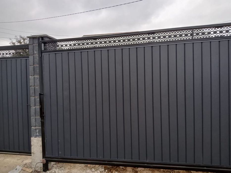 Ворота откатные решетки навес