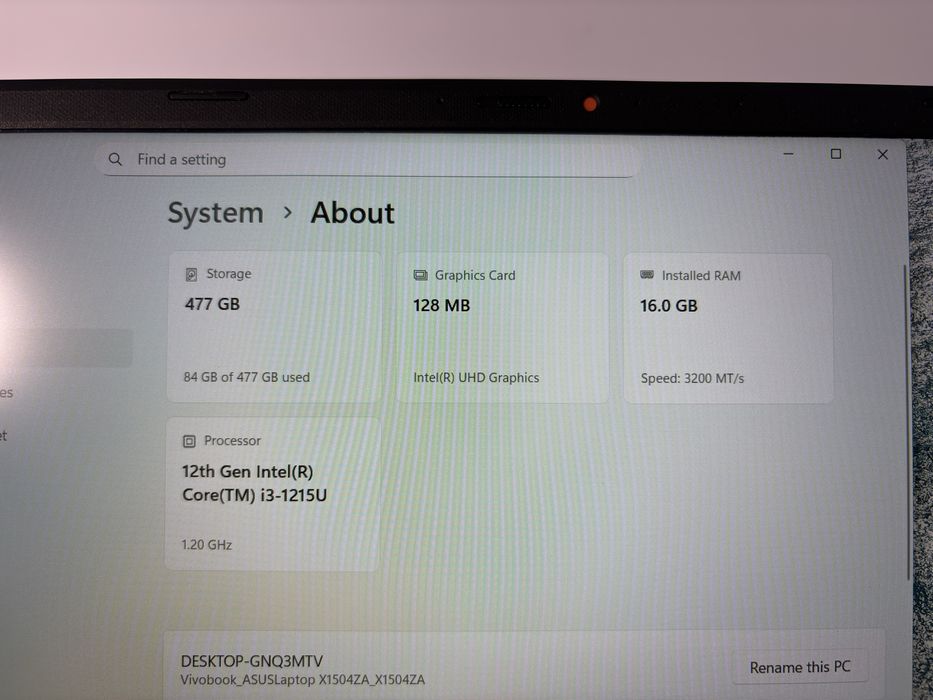 ASUS VivoBook 15, i3 12th Gen, Win 11 Pro