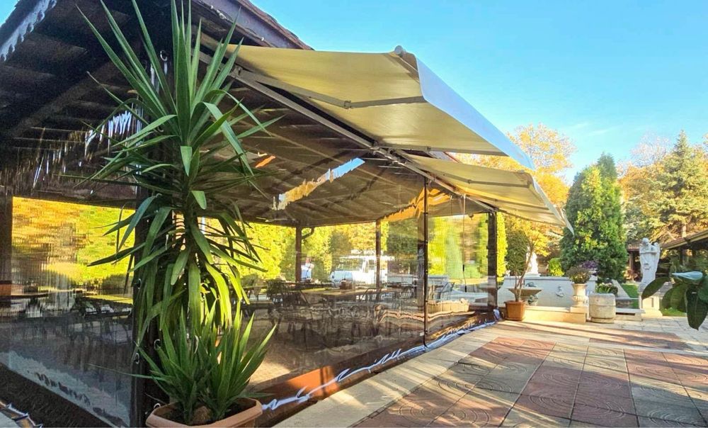 Ветроупорни завеси кристал вини PVC найлон барбекю сенници тенти перголи шатри навес ветробрани