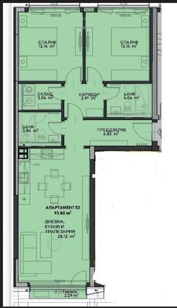 Предлагаме Ви тристаен апартамент