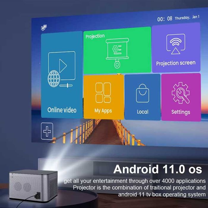 Proiector Smart Magcubic HY350 Android11 580ANSI FullHD 1080p 4K WiFi6