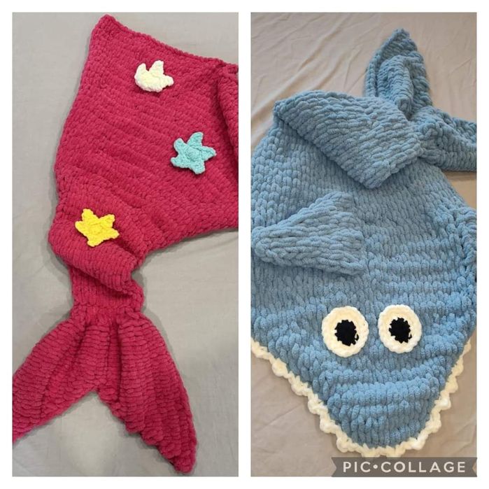 Детско одеялце Лакомата акула / Малката русалка