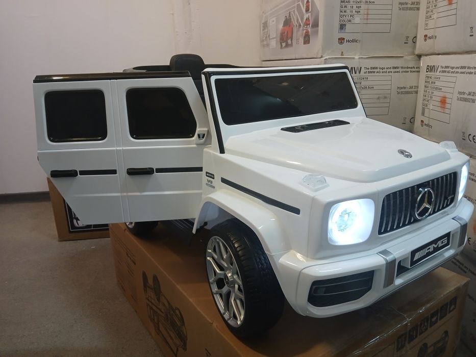 Нова!!Акумулаторен джип Mercedes G63 с меки гуми,кожена седалка,дистанционно управление