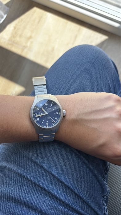 Hamilton H69509140, nou, cutie full, dial albastru superb