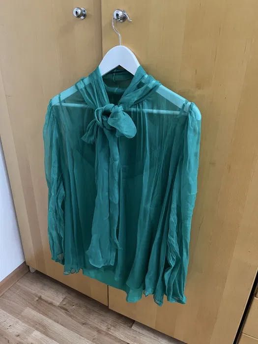 Bluză mătase verde Nissa S