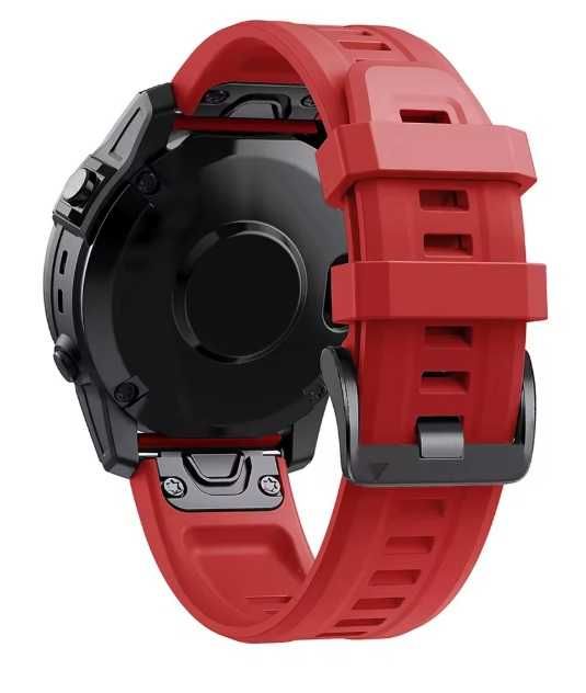 Curea rosie din silicon, 22mm, quickfit, Garmin Fenix 8/ 7/ 6 NOU!
