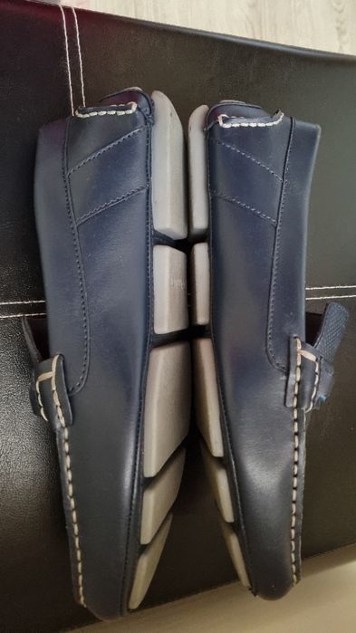 CALVIN KLEIN мъжки кожени мокасини, тъмно синьо, номер 42