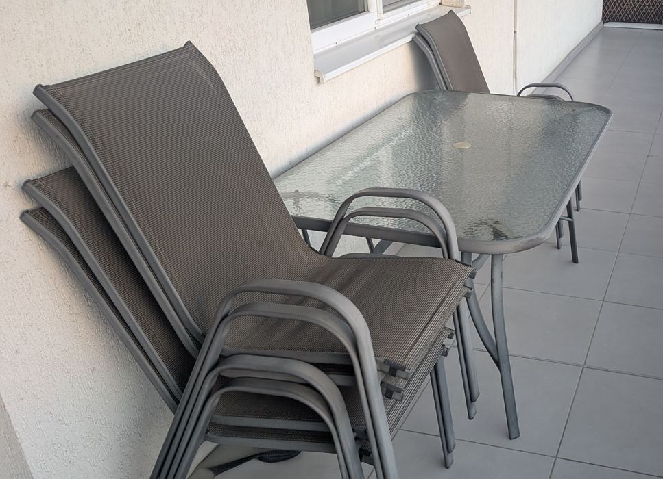 Set mobilier terasă – masă + 6 scaune