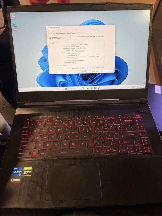 Msi gaming i5 11th 16gb ram geforce 1650 ssd 500gb amanet lazar 40187