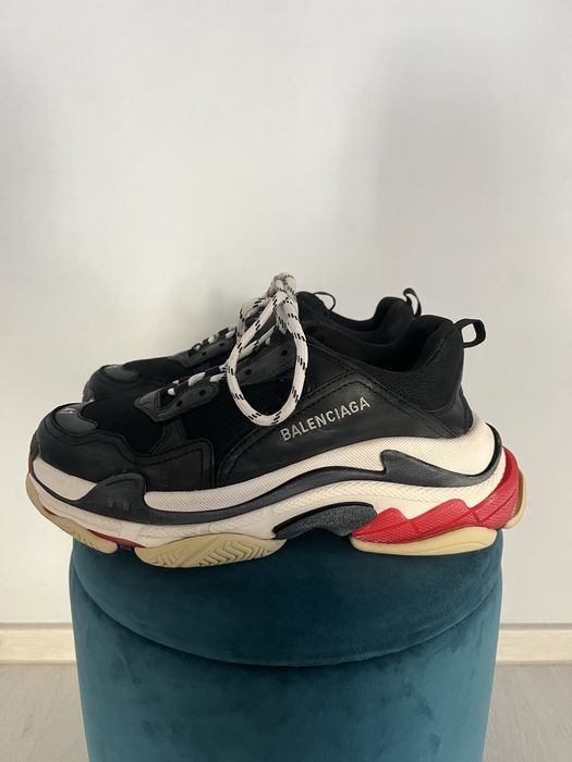 Balenciaga Triple S Black White Red mărimea 41