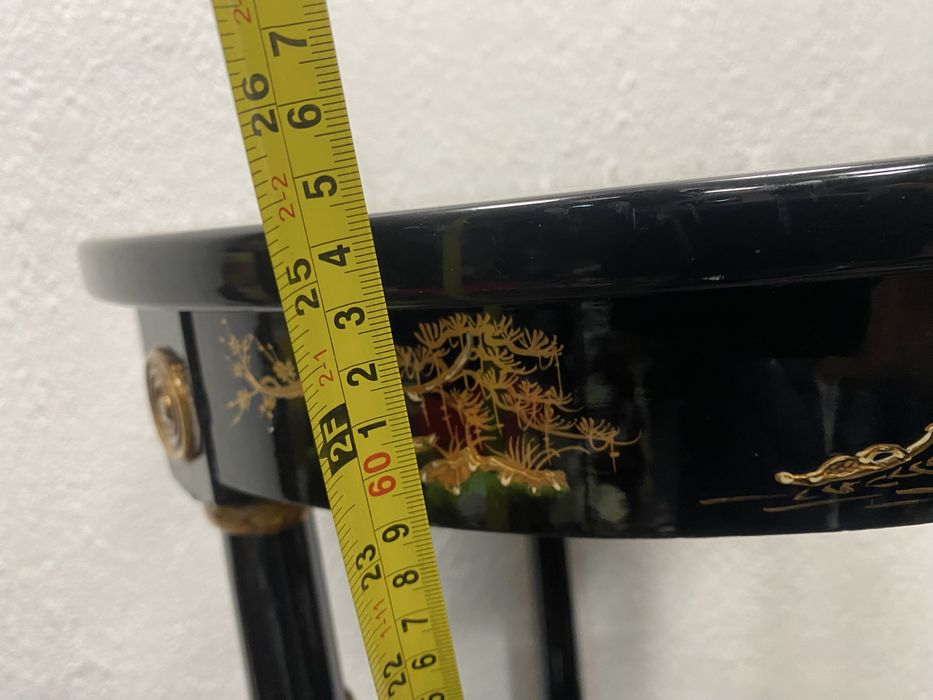 Китайска лакова помощна маса 1920 ръчна златна украса