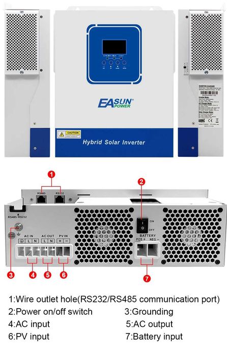 Invertor solar hibrid Easun SMG II, Putere 3.2KW, WiFi inclus