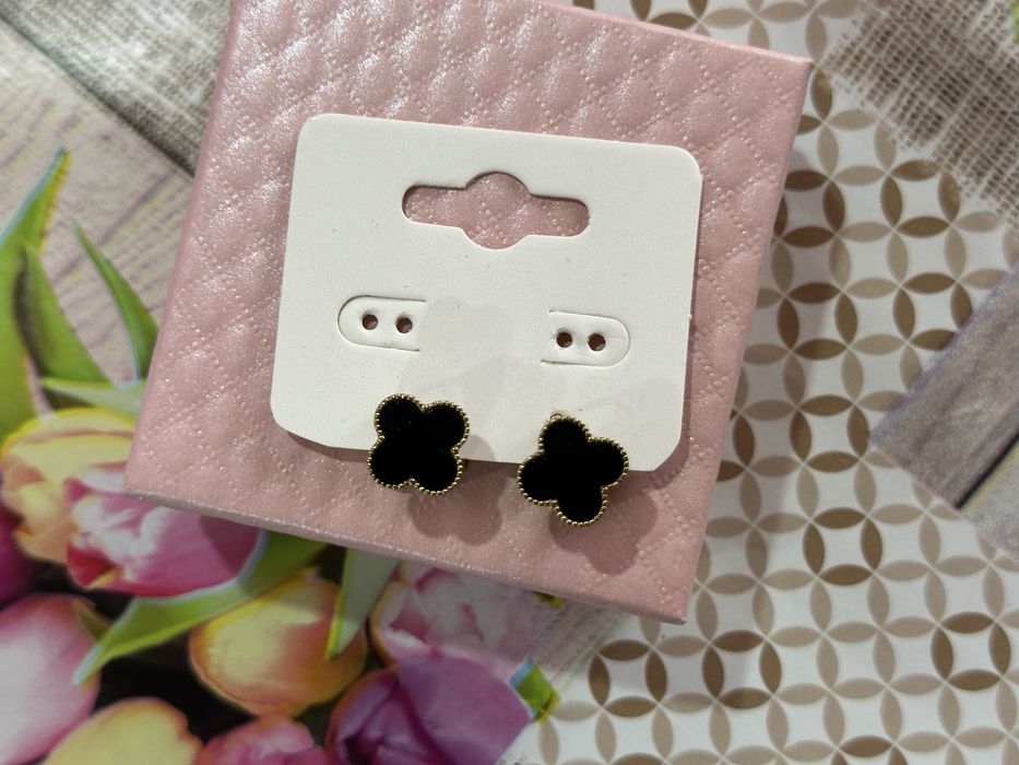 Двулицеви обеци от стомана-детелини