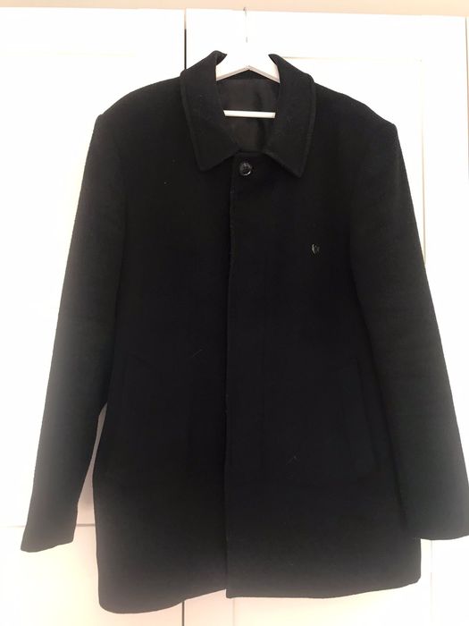 Palton barbatesc negru marime 52 XXL Suvari 78% lana 22% polyester