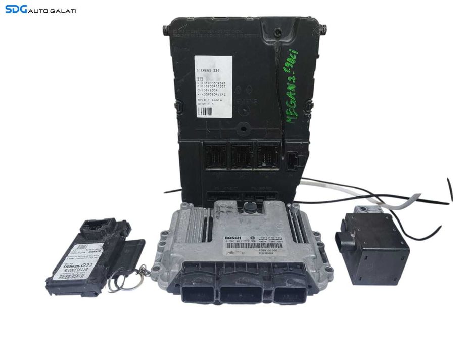 Kit Pornire ECU Calculator Motor UCH Control Confort Ax Coloana Volan Chei Cheie CIP Imobilizator Cartela Renault Megane 2 1.9 dCi 2002 - 2008 Cod 8200391966 0281011776 8200386508 8200309690 8200411357 8200246631 S118539001E [L4213] [L4214]