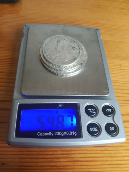 Лот 3 сребърни големи монети , (54.8 гр.)  кроненталер половин талер и рупия - като материал