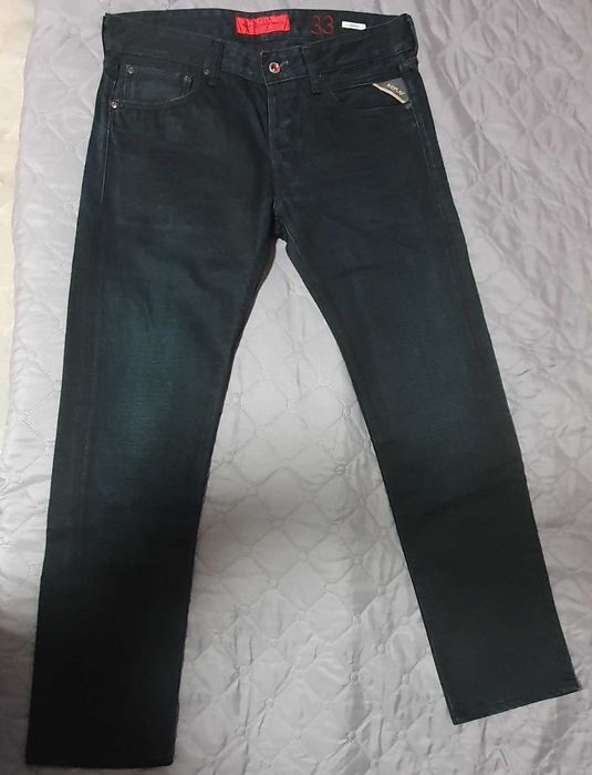 Оригинални мъжки дънки Рипли размер 33-34 много тъмно син цвят