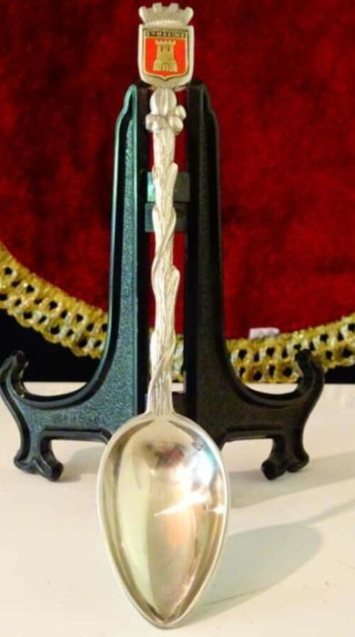 Посребрена Лъжичка за Кафе Със Знак на Френската Ривиера