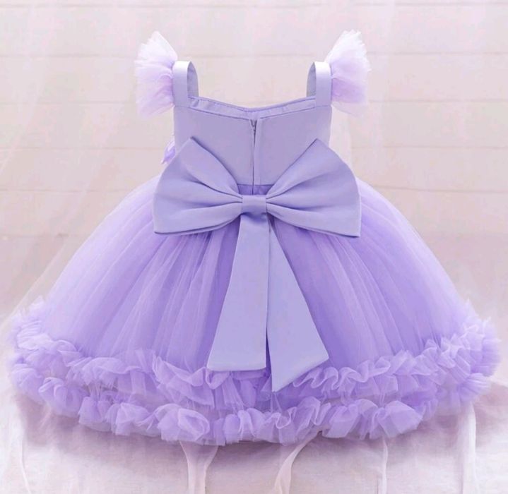 Рокля за момиче - Лила и розова