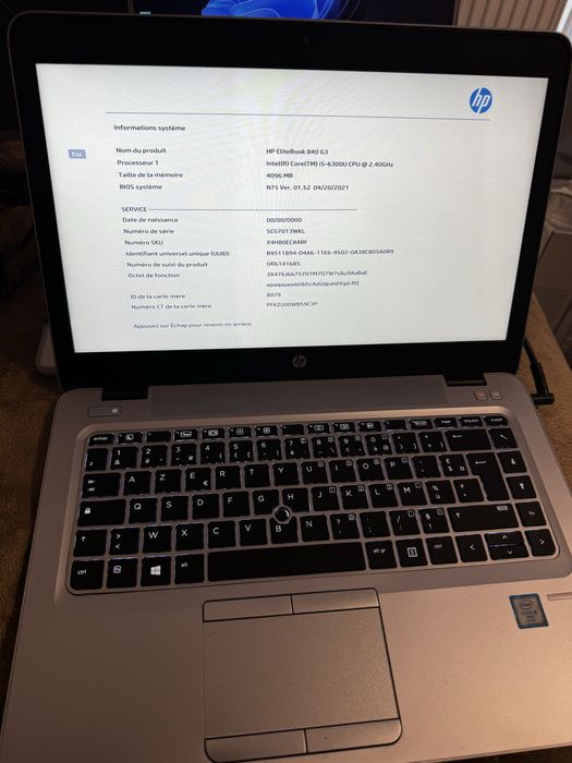 Laptop hp i5 generatia 6  8gb ram ddr4 ssd elitebook