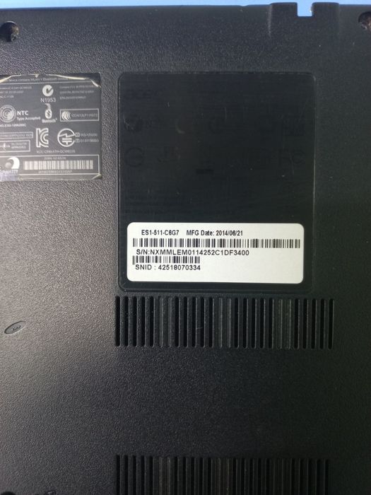 Acer es1-511 ОЗУ8gb, ssd256gb