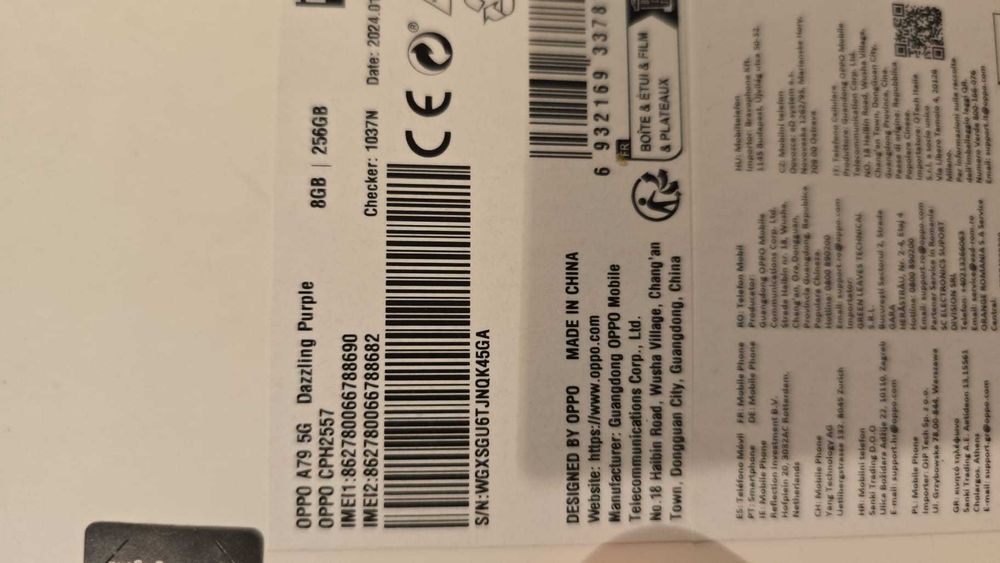 Oppo a79 5g 8gb RAM 256gb Stocare