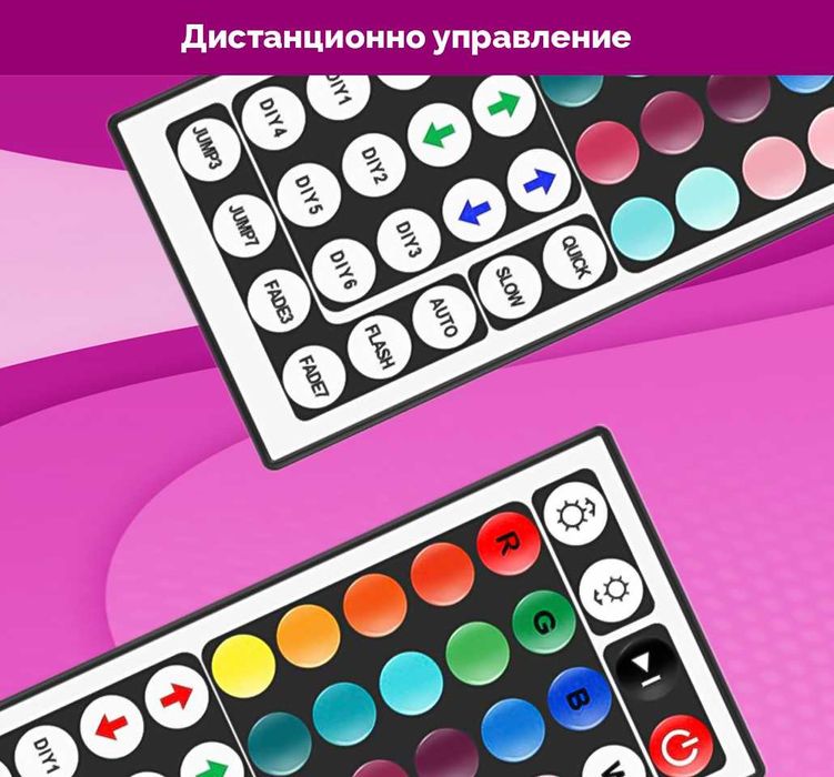 USB LED лента 5 м – Bluetooth или дистанционно управление – 5050 (5V)